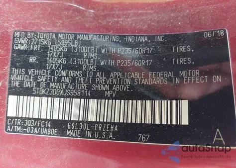 2018 Toyota Sienna Le 8 Passenger z USA, uszkodzony, nr VIN 5TDKZ3DCXJS958114